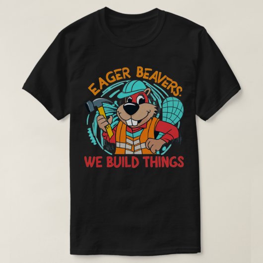 enthousiaste bevers t-shirt (Design voorkant)