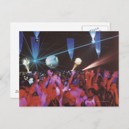 enthousiaste crowddansen briefkaart (Voorkant / Achterkant)