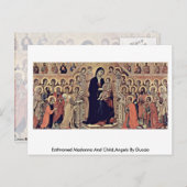 Enthroned Madonna en Child, Angels van Duccio Briefkaart (Voorkant / Achterkant)