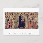 Enthroned Madonna en Child, Angels van Duccio Briefkaart (Voorkant)