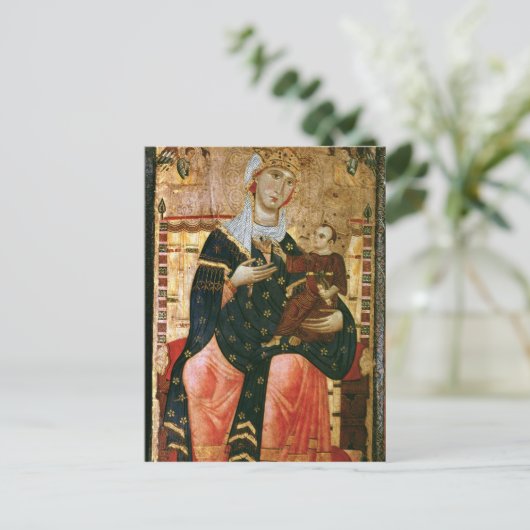 Enthroned Madonna en Child, c.1260 Briefkaart (Staand voorkant)