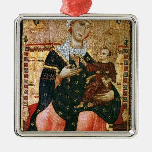 Enthroned Madonna en Child, c.1260 Metalen Ornament (Voorkant)