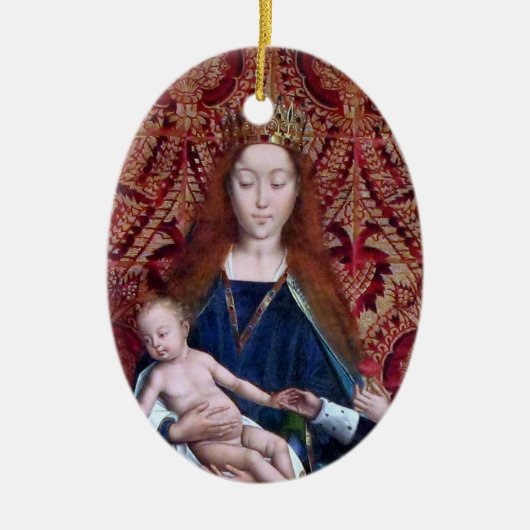 Enthroned Madonna en Child (detail; M 070) Keramisch Ornament (Voorkant)