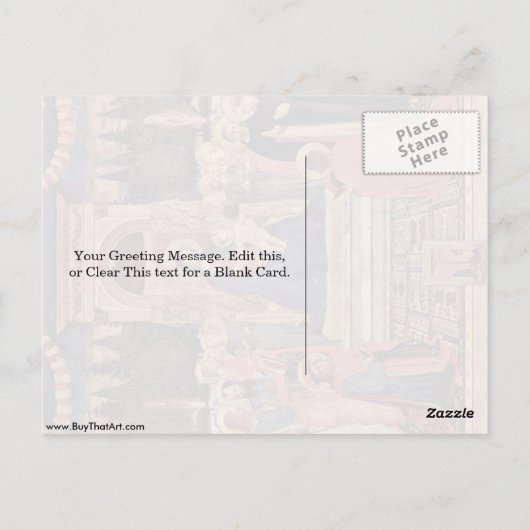 Enthroned Madonna en heiligen van Fra Angelico Briefkaart (Achterkant)