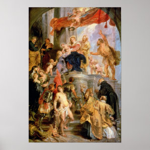 Enthroned Madonna met Child Poster