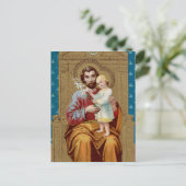 Enthroned St. Joseph met Toddler Christus Child Briefkaart (Staand voorkant)