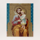 Enthroned St. Joseph met Toddler Christus Child Legpuzzel (Verticaal)