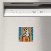 Enthroned St. Joseph met Toddler Christus Child Magneet (Insitu (Vaatwasser))