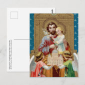 Enthroned St. Joseph Receiving Vatican Maquette Briefkaart (Voorkant / Achterkant)