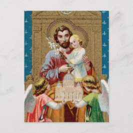 Enthroned St. Joseph Receiving Vatican Maquette Briefkaart