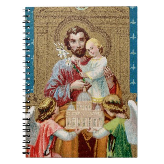 Enthroned St. Joseph Receiving Vatican Maquette Notitieboek (Voorkant)
