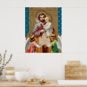 Enthroned St. Joseph Receiving Vatican Maquette Poster (Keuken)