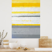 "Enthused" grijs en geel Abstract Poster (Keuken)