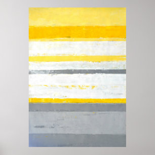 "Enthused" grijs en geel Abstract Poster