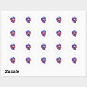 entiteit met kristalschedel ronde sticker (Vel)