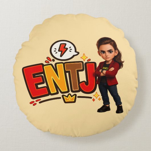 ENTJ — A Conquistadora Visionária Rond Kussen (Voorkant)