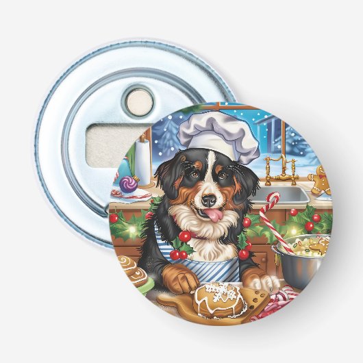 Entlebucher Berg Vakantie Bakken: Feestelijk Button Flesopener (Voorkant)