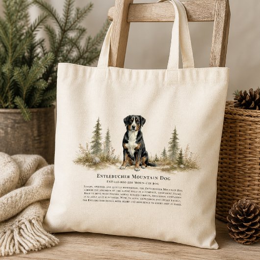 Entlebucher Berghond Aquarel Ras Citaat Tote Bag