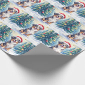 Entlebucher Berghond Besneeuwd Bos Sinterklaas Cadeaupapier (Hoek)