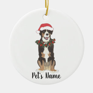 Entlebucher Berghond Kerstmis Keramisch Ornament