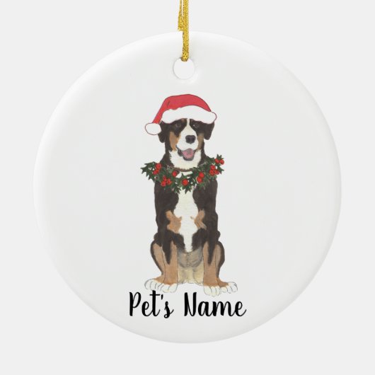 Entlebucher Berghond Kerstmis Keramisch Ornament (Achterkant)