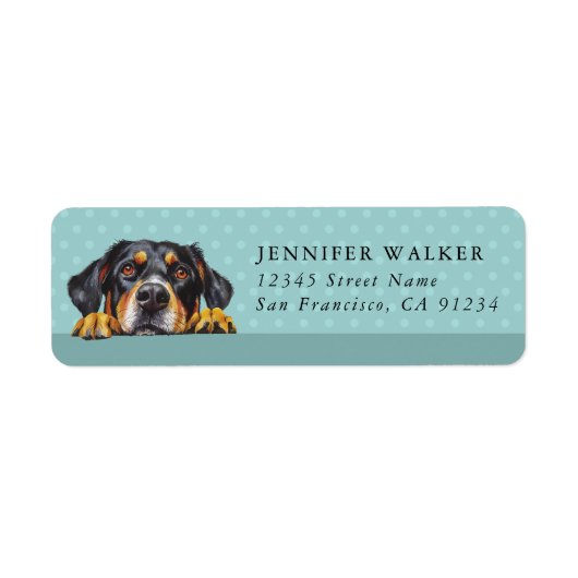 Entlebucher Berghond Retouradreslabels Etiket (Voorkant)