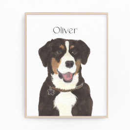 Entlebucher Mountain Dog Art Foto Afdruk