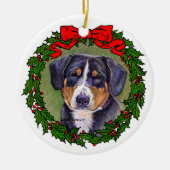 Entlebucher Mountain Dog Art van Glenda Harlan Keramisch Ornament (Voorkant)