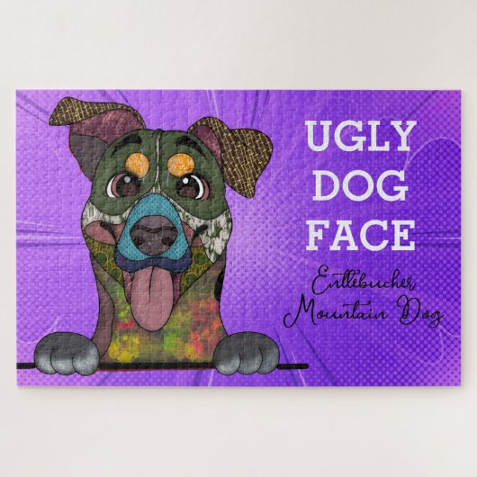 Entlebucher Mountain Dog lelijk gezicht 1000 stuks Legpuzzel (Horizontaal)
