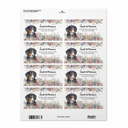 Entlebucher Mountain Dog Puppy game Etiket (Full Sheet)