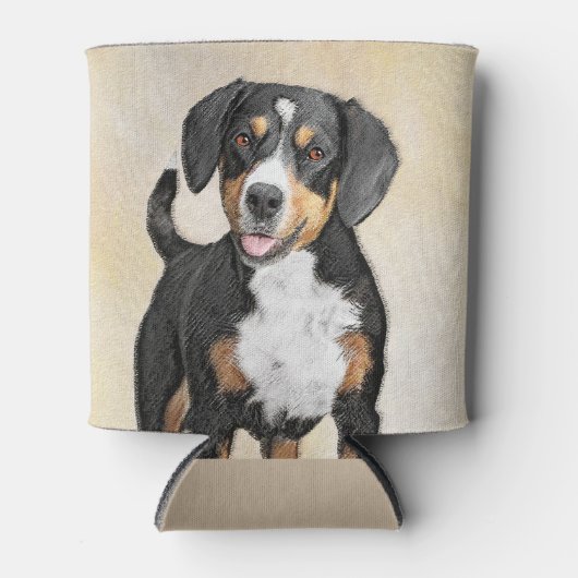 Entlebucher Mountain Dog schilderen - Originele ku Blikjeskoeler (Voorkant)
