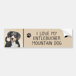 Entlebucher Mountain Dog schilderen - Originele ku Bumpersticker