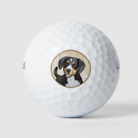 Entlebucher Mountain Dog schilderen - Originele ku Golfballen (Voorkant)