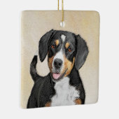 Entlebucher Mountain Dog schilderen - Originele ku Keramisch Ornament (Rechts)