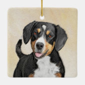 Entlebucher Mountain Dog schilderen - Originele ku Keramisch Ornament (Achterkant)