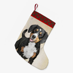 Entlebucher Mountain Dog schilderen - Originele ku Kleine Kerstsok