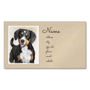 Entlebucher Mountain Dog schilderen - Originele ku Magnetisch Visitekaartje