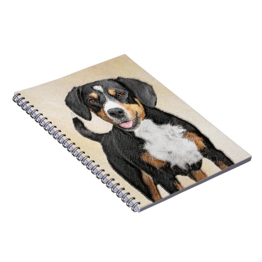 Entlebucher Mountain Dog schilderen - Originele ku Notitieboek (Rechterzijde)