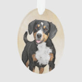 Entlebucher Mountain Dog schilderen - Originele ku Ornament (achterkant)