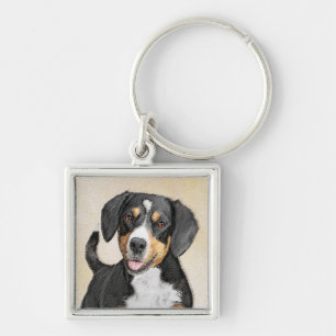 Entlebucher Mountain Dog schilderen - Originele ku Sleutelhanger