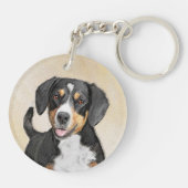 Entlebucher Mountain Dog schilderen - Originele ku Sleutelhanger (Achterkant)