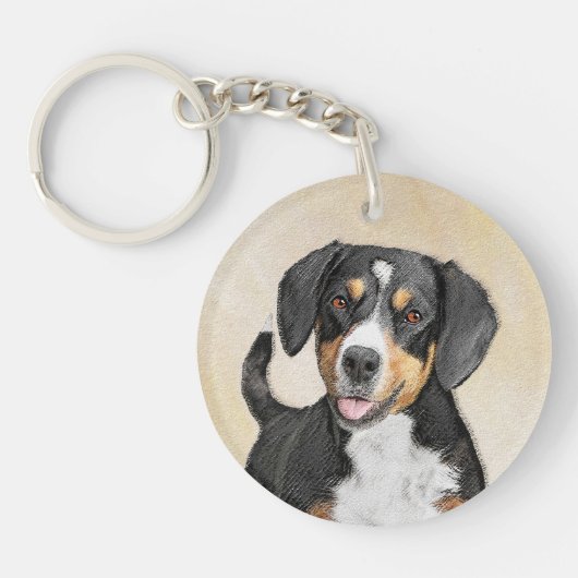 Entlebucher Mountain Dog schilderen - Originele ku Sleutelhanger (Voorkant)