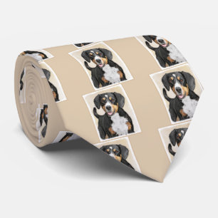 Entlebucher Mountain Dog schilderen - Originele ku Stropdas