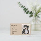 Entlebucher Mountain Dog schilderen - Originele ku Visitekaartje (Staand voorkant)