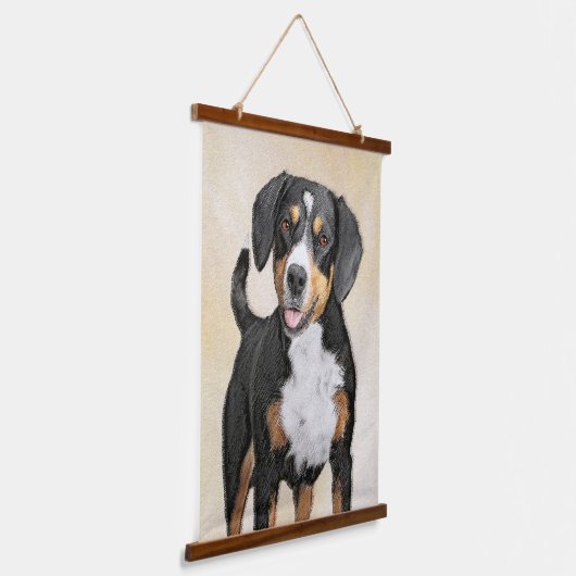 Entlebucher Mountain Dog schildert originele hondk Hangend Wandkleed (Gebogen)