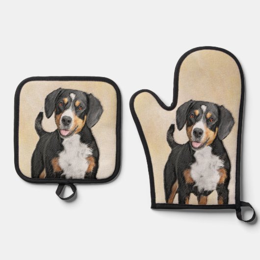 Entlebucher Mountain Dog schildert originele hondk Ovenwant & Pannenlap Set (Voorkant)