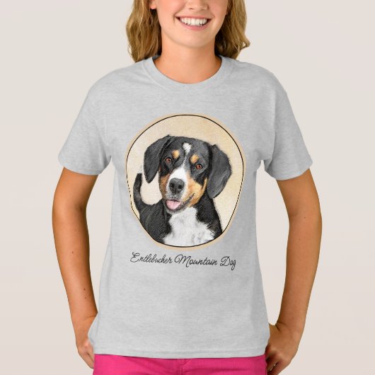 Entlebucher Mountain Dog schildert originele hondk T-shirt (Voorkant)