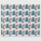 Entlebucher Mountain Dog Snowy Forest Santa Cadeaupapier (Vlak)