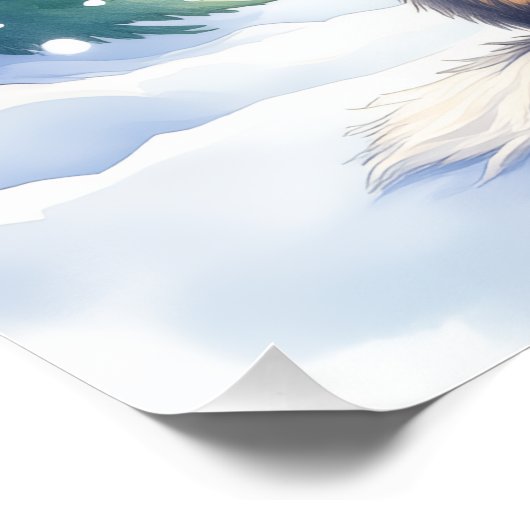 Entlebucher Mountain Dog Snowy Forest Santa Perfect Poster (Hoek)