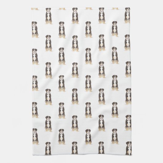 Entlebucher Mountain Dog Theedoek (Verticaal)